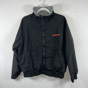 Whataburger Black Fleece Lined Windbreaker Jacket size Small